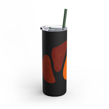 Modern Abstract Skinny Tumbler with Straws, Trendy Drinkware for Stylish Hydration, Ideal for Gifts, Home, and Parties