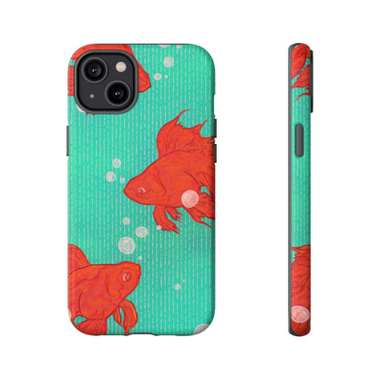 Vibrant Goldfish Phone Case, Colorful iPhone Cover, Ocean Vibe Accessory, Unique Gift for Fish Lovers, Cute Phone Cases