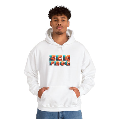 Zen Frog & Moon Unisex Hoodie, Cozy Sweatshirt for Relaxation, Gifts for Nature Lovers, Festival Wear, Everyday Comfort