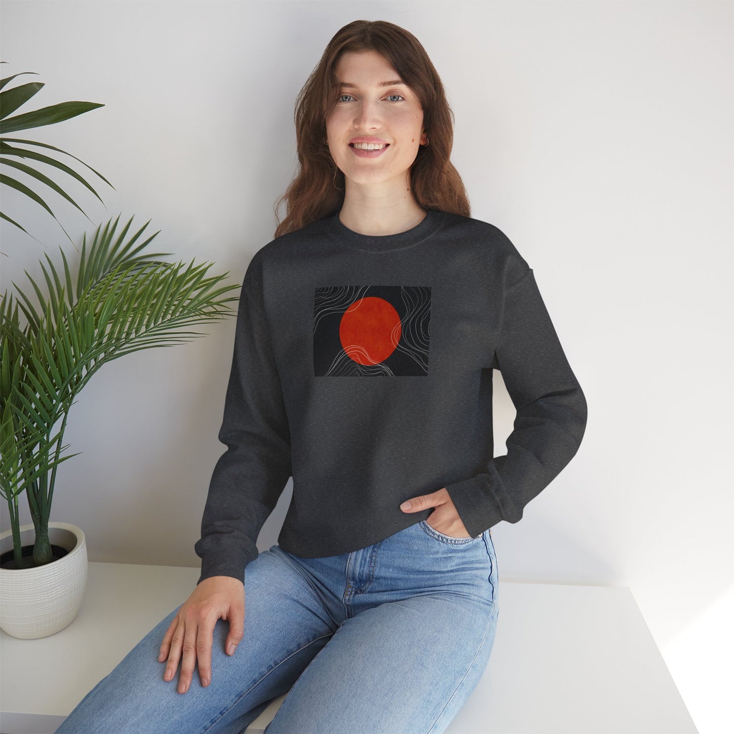 Minimalist Sunset Crewneck Sweatshirt, Cozy Unisex Sweater for Everyday Wear, Gift for Fall, Layering Essential