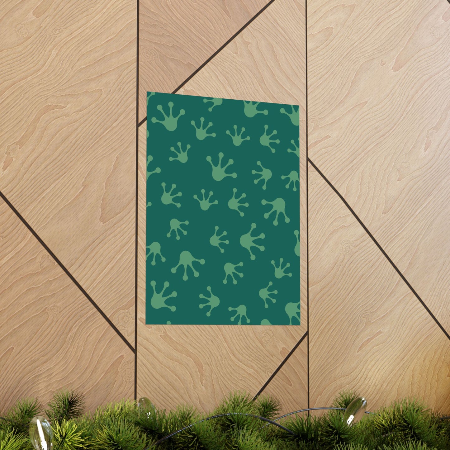 Frog Splash Art Prints, Fun Wall Decor for Kids, Nursery Room Accent, Green Frog Pattern Posters, Gift for Frog Lovers