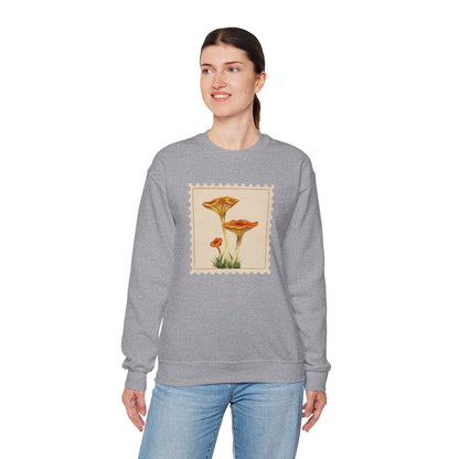Vintage Floral Crewneck Sweatshirt, Cozy Fall Wear, Unisex Gift, Mushroom Art Apparel, Nature Lover Outfit, Comfy Mushroom Crewneck, Vintage Style