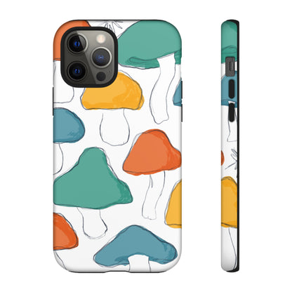 Mushroom Phone Case with Colorful Design, Tough Cases, Floral Tech Accessories, Gift for Nature Lovers, Trending Phone Cover