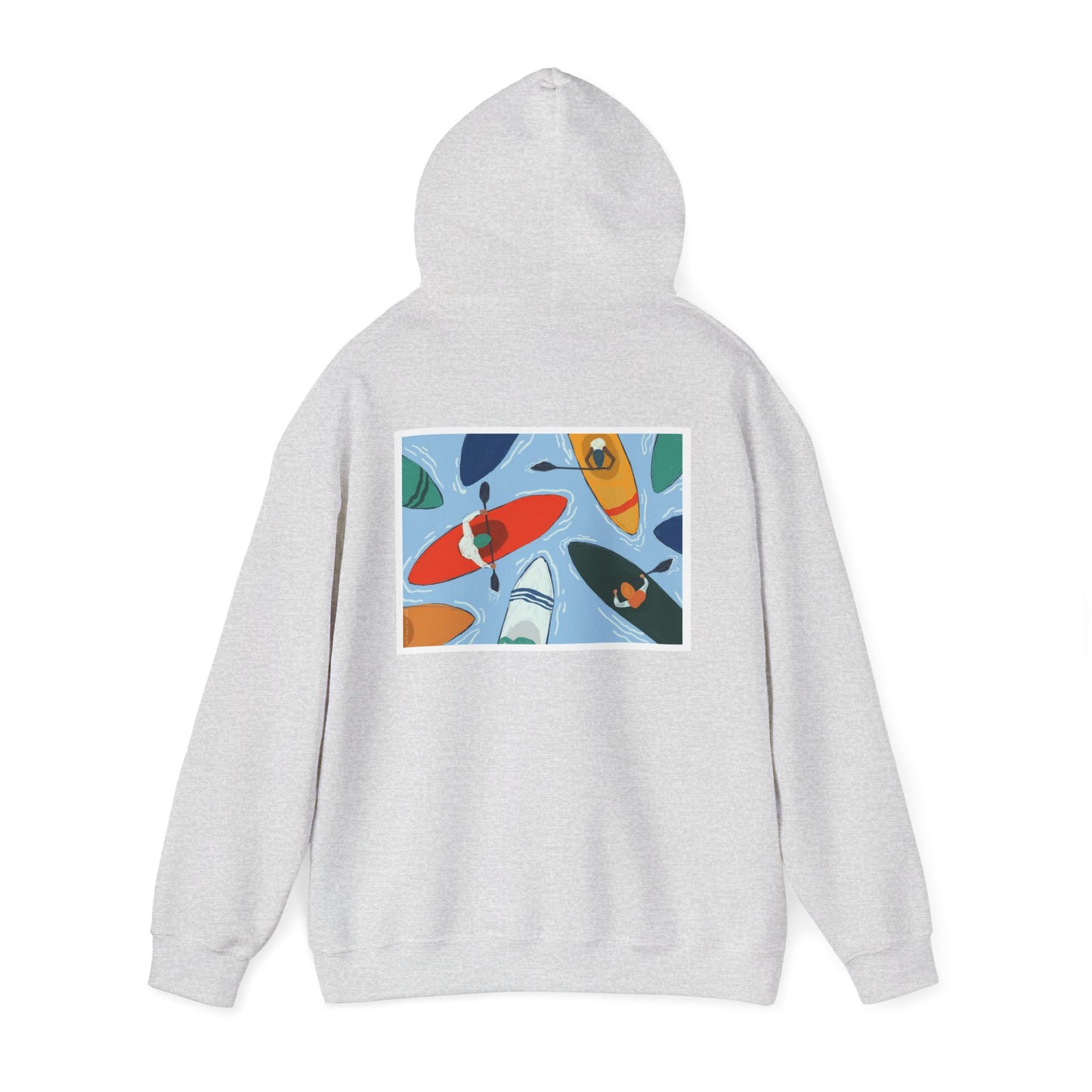 Serene Adventure Hoodie with Lotus Design, Eco-Friendly Sweatshirt for Outdoors, Yoga, Surfing, Beach Days, Mindfulness, Gift for Her, Gift for Him, Kayak Sweatshirt, Outdoor Designs