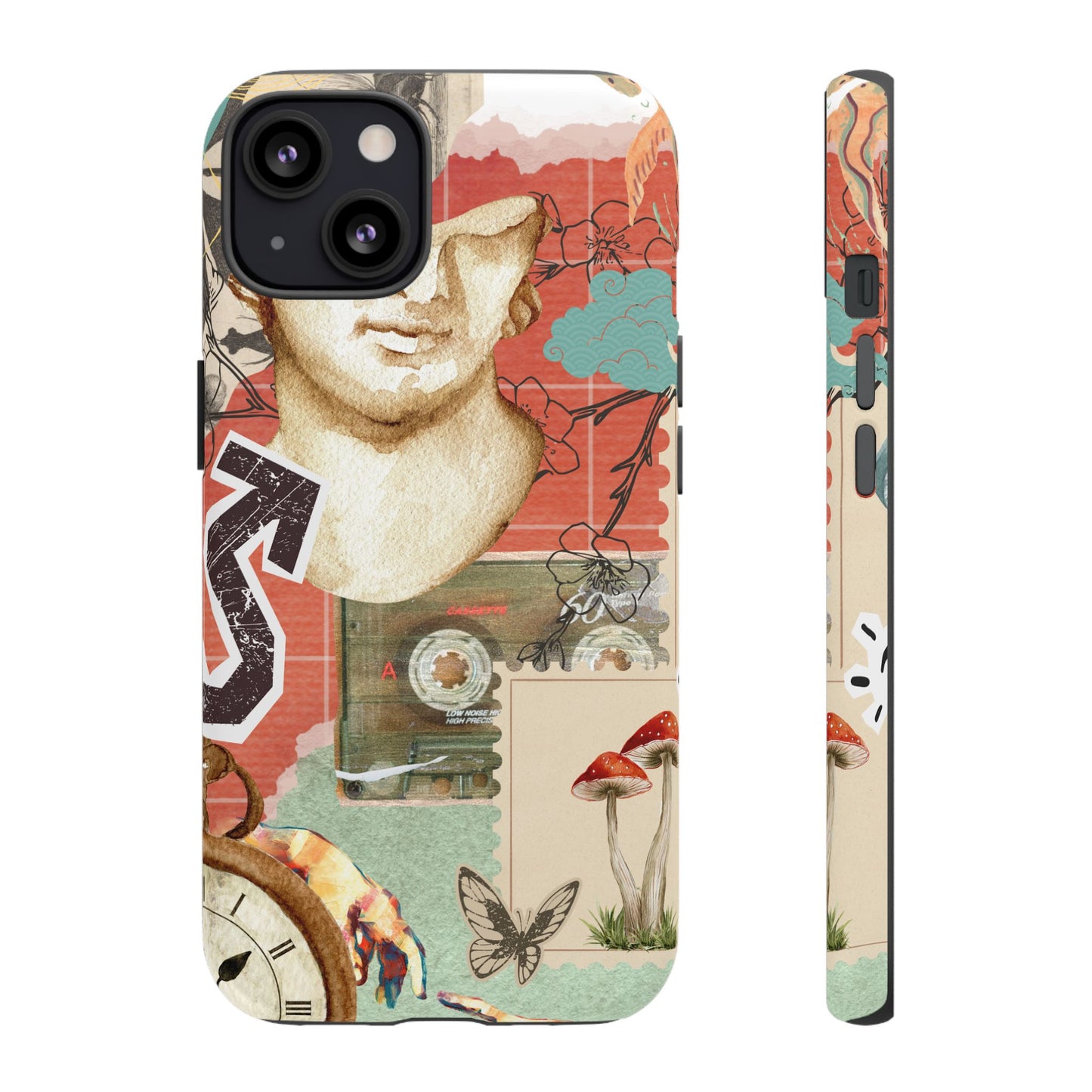Artistic iPhone Case, Tough Cases with Vintage Design, Unique Phone Cover, Gift for Art Lovers, Protective Case for All Occasions, Vintage Collage Art