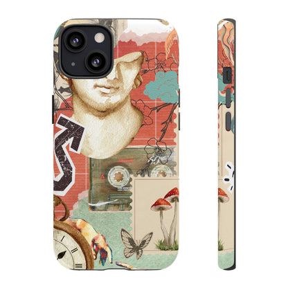 Artistic iPhone Case, Tough Cases with Vintage Design, Unique Phone Cover, Gift for Art Lovers, Protective Case for All Occasions, Vintage Collage Art