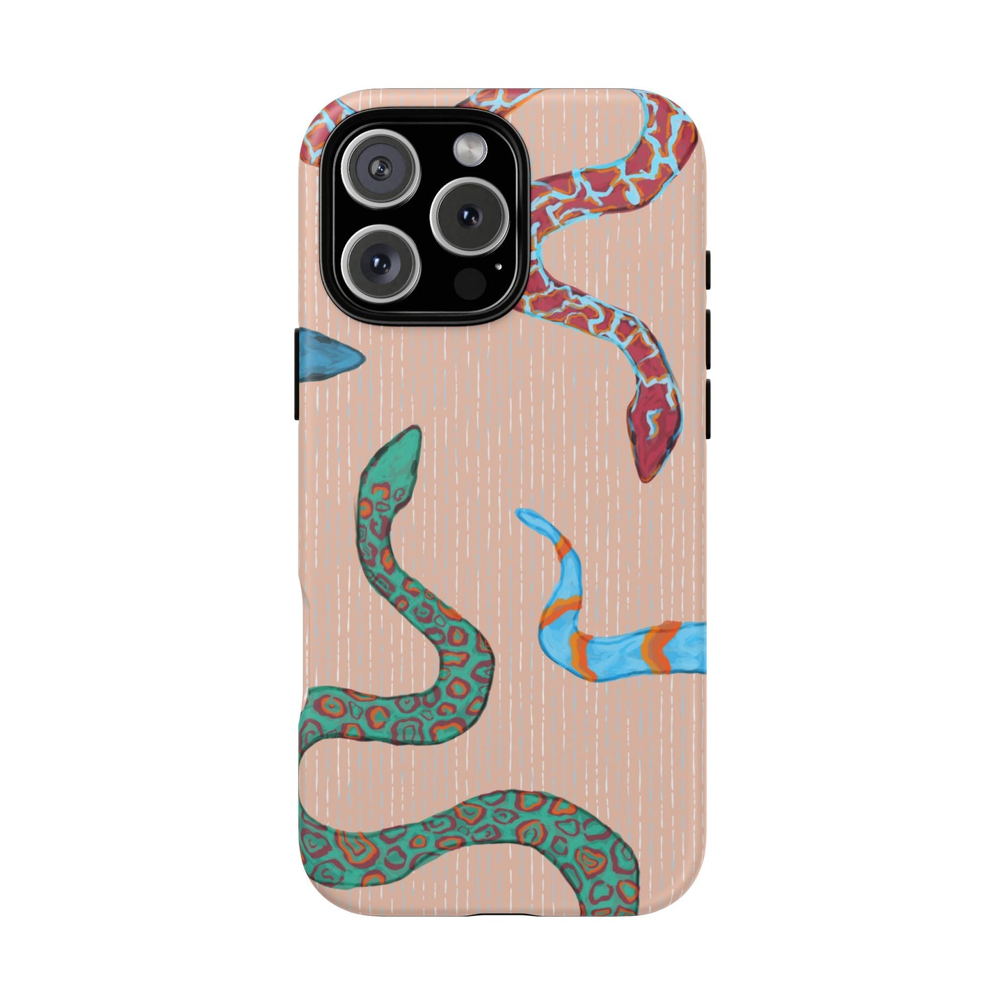 Colorful Snake Phone Case, Tough Phone Case, Unique Phone Cover, Animal Print Case, Gifts for Her, Trendy Accessories