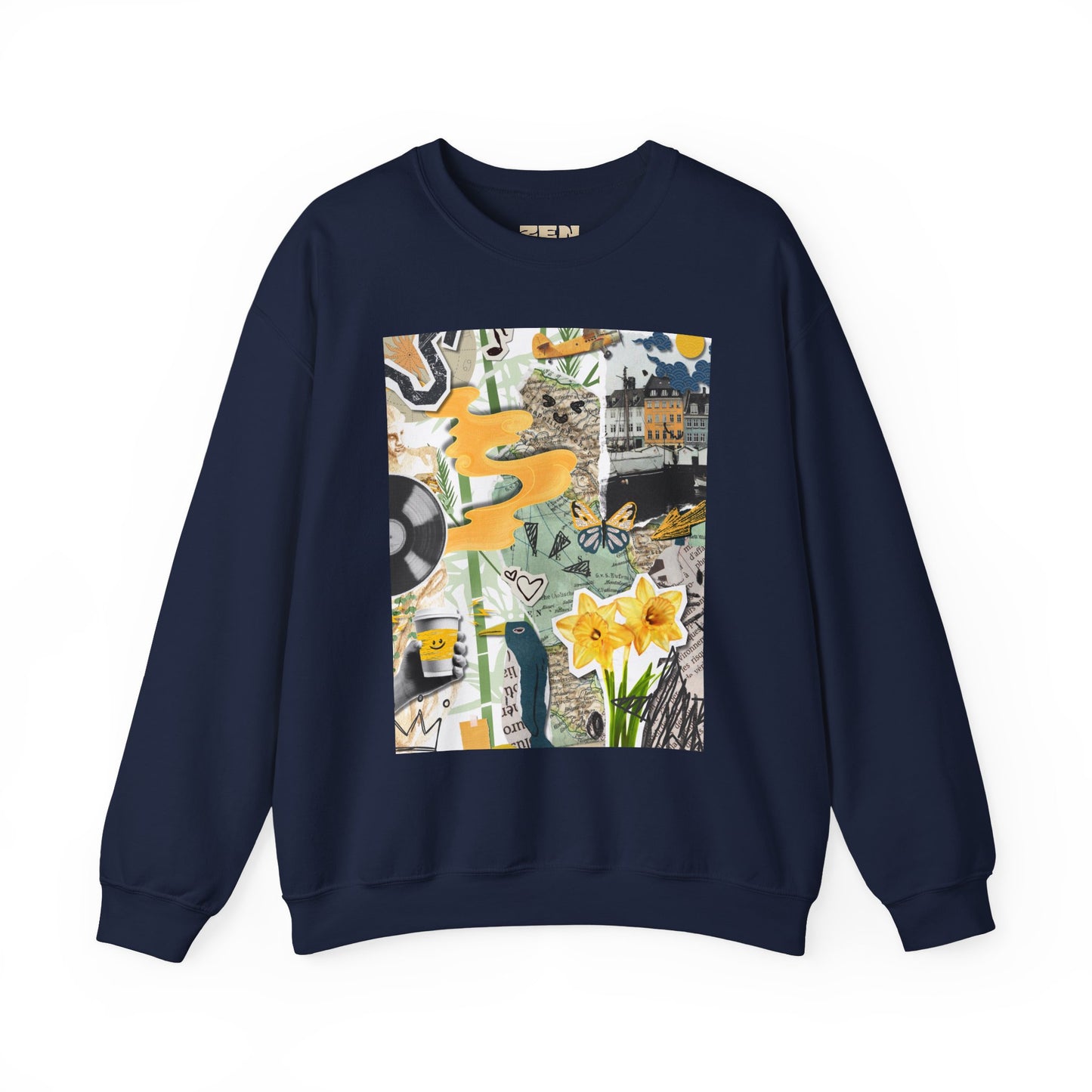 Vibrant Art Sweatshirt for Creatives, Cozy Fall Layering, Gift for Artists, Unique Graphic Pullovers, Casual Everyday Wear, Abstract, Vintage, Collage, Crewneck, Cool Hoodies