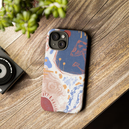 Artistic Phone Case with Abstract Design, Tough Phone Case, Unique Gift, Trendy Accessories, Modern Art Case, Stylish Tech Gear