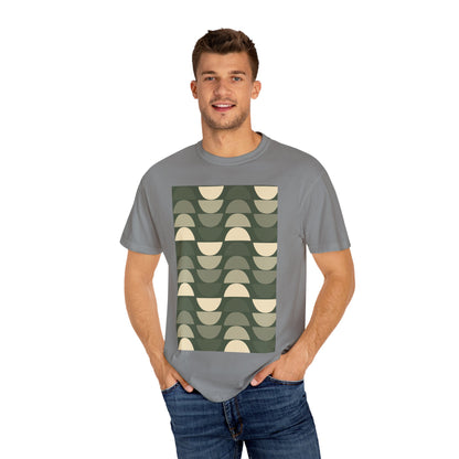Stylish Unisex Garment-Dyed T-Shirt with Abstract Wave Design, Casual Wear, Graphic Tee, Unique Fashion, Gift for Him/Her