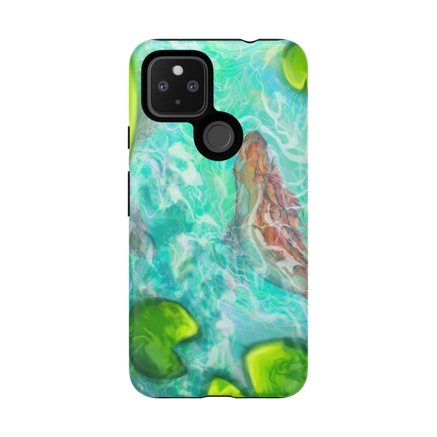 Watercolor Phone Case, Nature Lover Gift, Tough Phone Cover, Phone Accessory, Unique Design for Spring/Summer, Lily Pad, Fish Pond