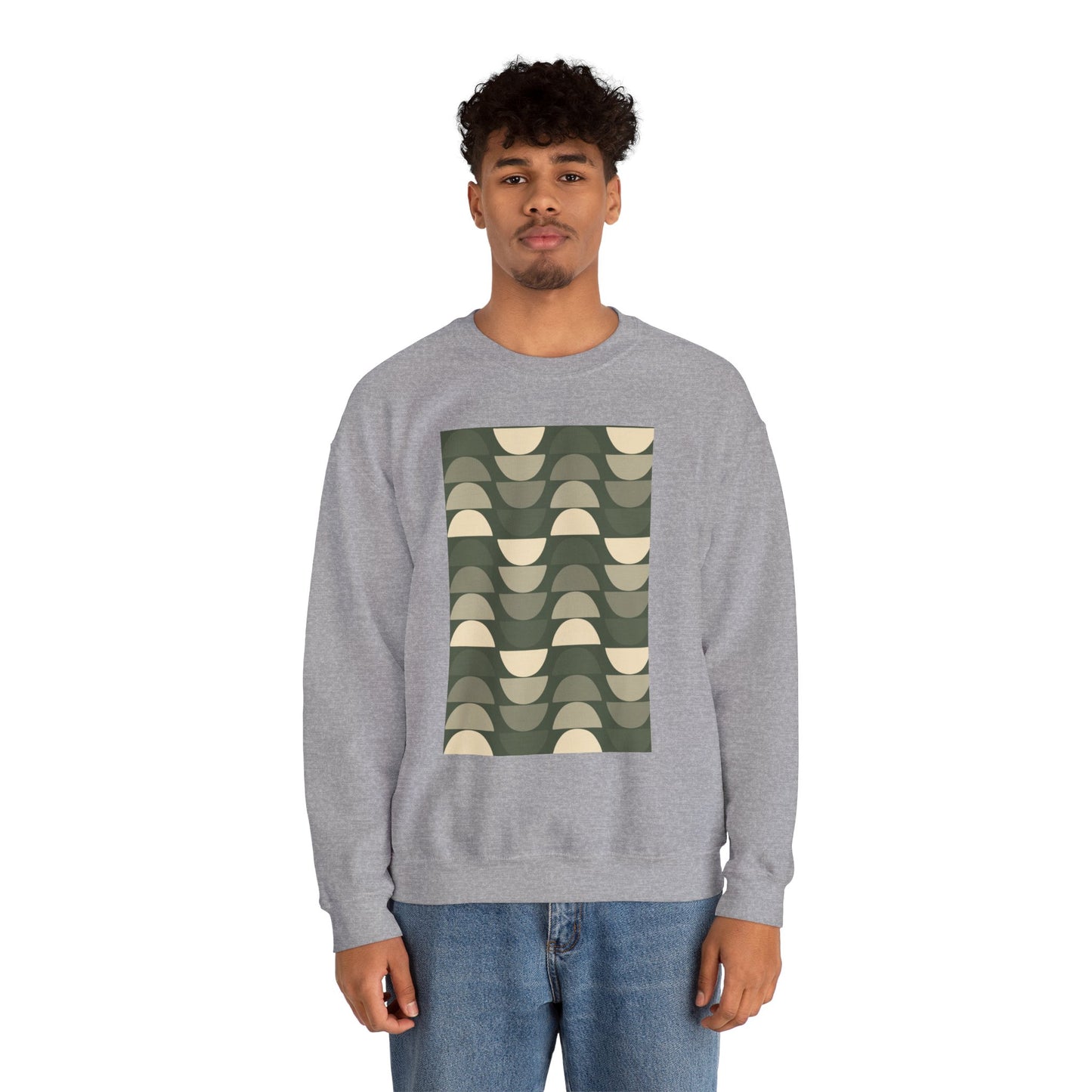 Stylish Geometric Crewneck Sweatshirt for Relaxed Vibes, Cozy Layer, Unisex Fashion Piece, Perfect Gift for Art Lovers, Casual Wear