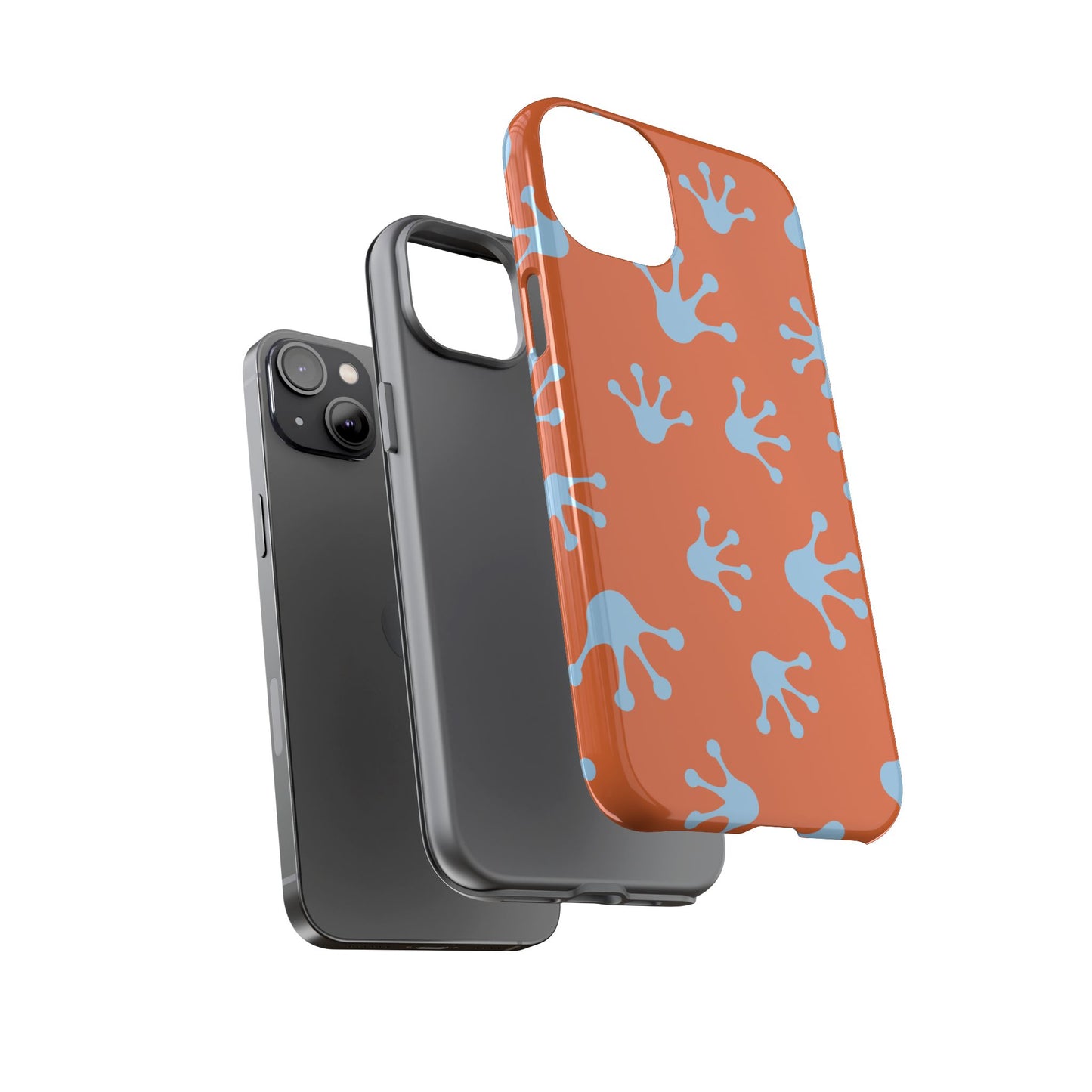 Frog Print Phone Case - Tough Cases, Orange Frog Design, Unique Gift, Fun Accessories, Vibrant Phone Cases, Cool Cases