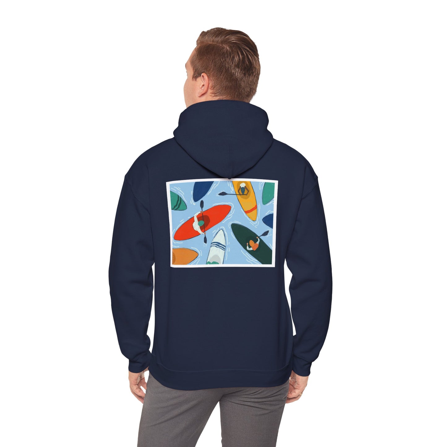 Serene Adventure Hoodie with Lotus Design, Eco-Friendly Sweatshirt for Outdoors, Yoga, Surfing, Beach Days, Mindfulness, Gift for Her, Gift for Him, Kayak Sweatshirt, Outdoor Designs