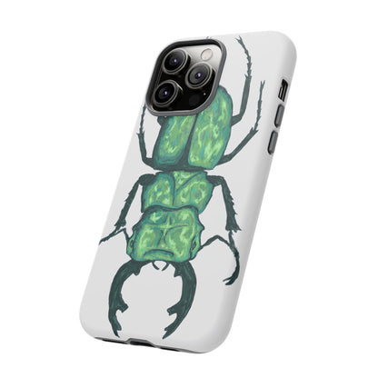 Green Beetle Phone Case - Tough Cases, Insect Lover Gift, Nature Lover Accessory, Unique Phone Cover, Eco-Friendly Design