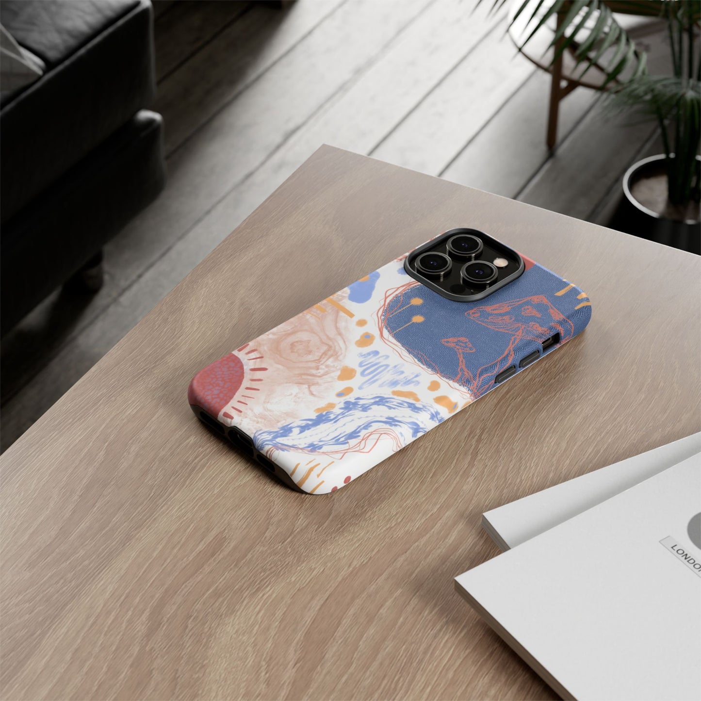 Artistic Phone Case with Abstract Design, Tough Phone Case, Unique Gift, Trendy Accessories, Modern Art Case, Stylish Tech Gear