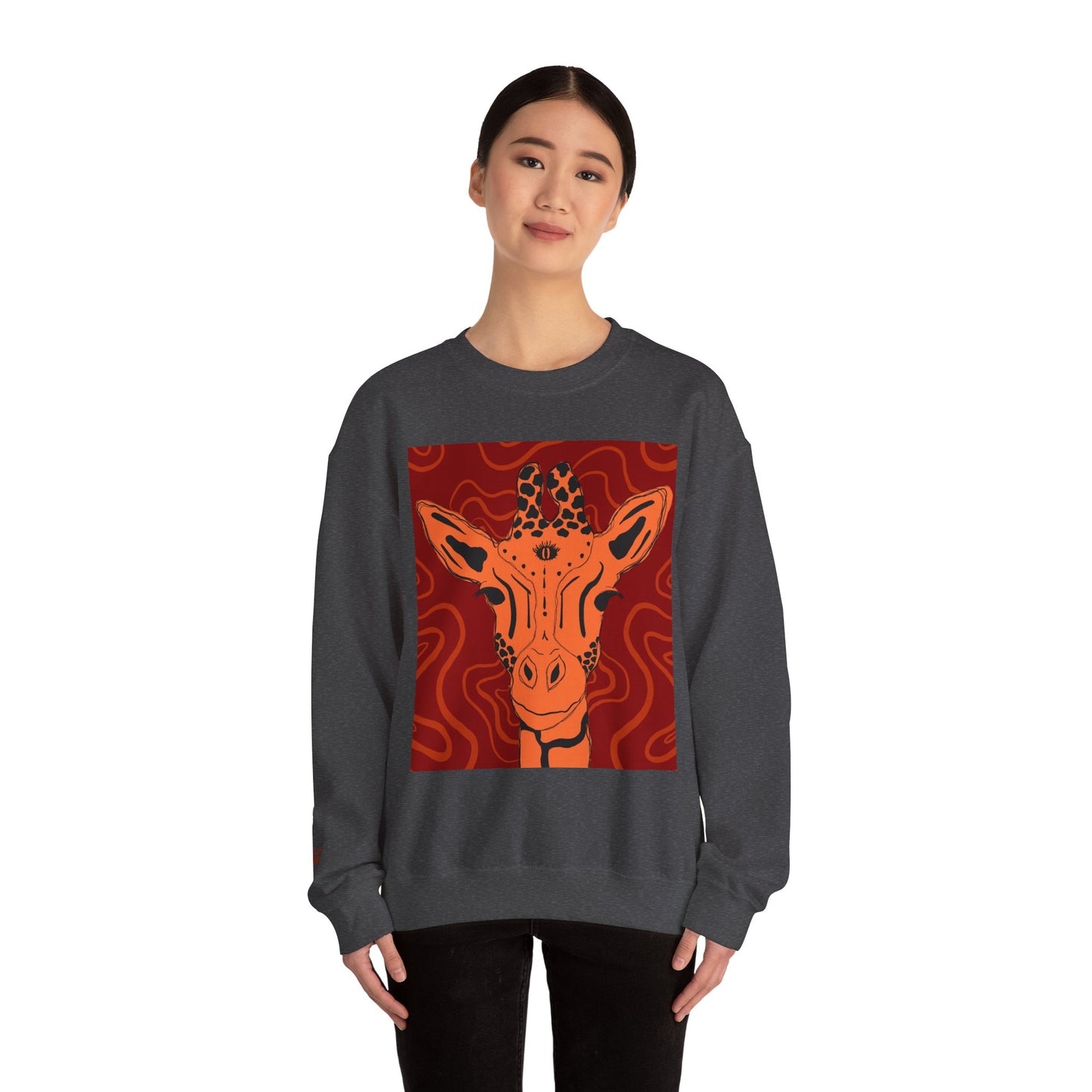 Giraffe Art Crewneck Sweatshirt, Cozy Giraffe Sweatshirt, Animal Lover Gift, Unique Sweatshirt for Friends, Cute Animal Apparel