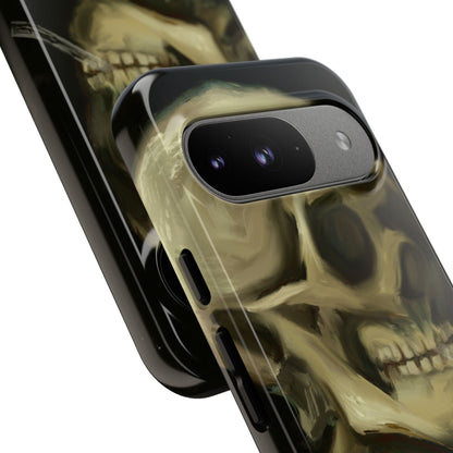 Skull Phone Case - Tough Cases, Macabre Style, Unique Accessories, Perfect for Halloween, Gothic Decor, Edgy Gift Idea | Van Gogh Reimagined, Abstract Twist on  Van Gogh's Skeleton with Burning Cigarette