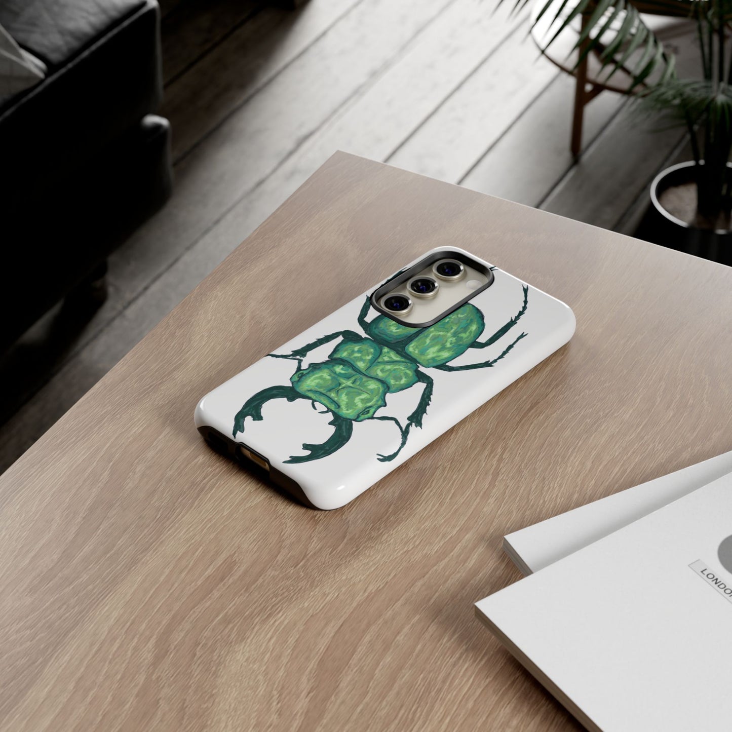 Green Beetle Phone Case - Tough Cases, Insect Lover Gift, Nature Lover Accessory, Unique Phone Cover, Eco-Friendly Design