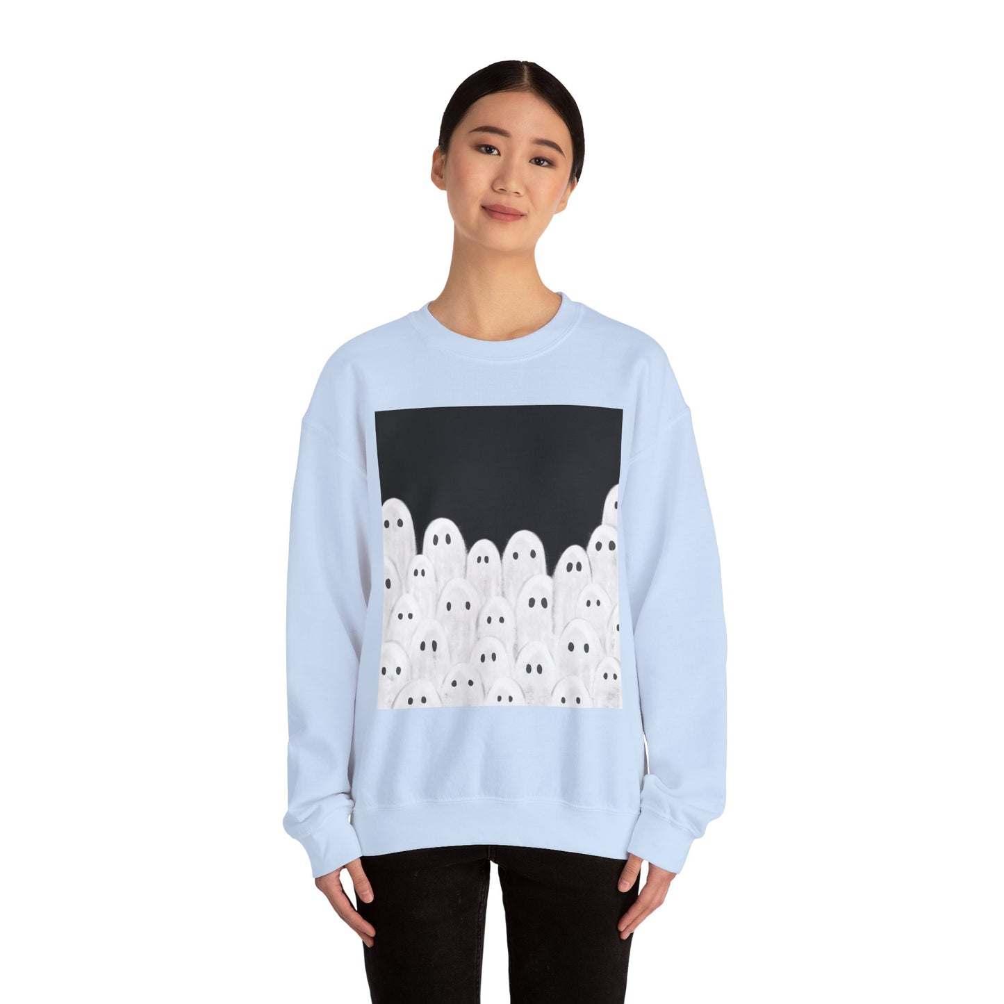 Painted Ghosts Crewneck | Cozy Sweatshirt, Perfect for Halloween, Fall, and Spooky Season