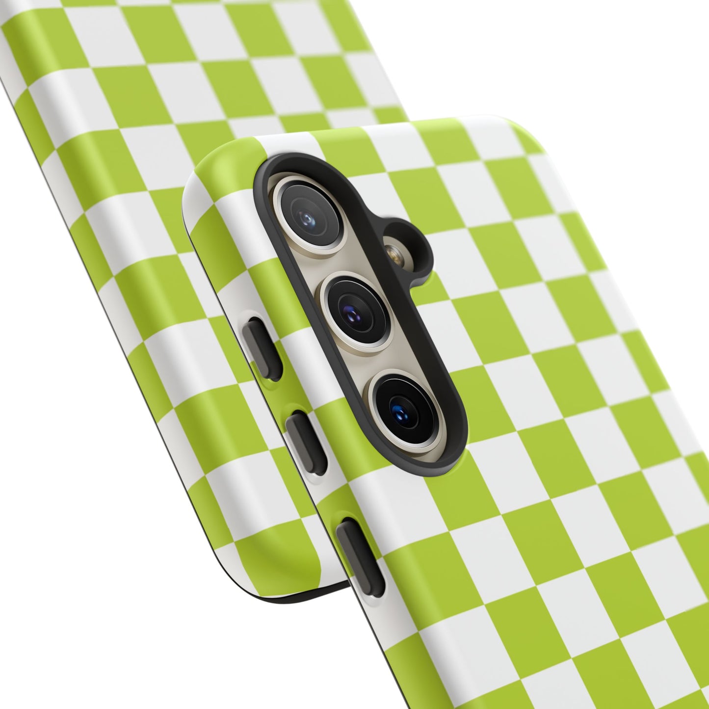 Lively Checker Pattern Phone Case | Tough Cases, Green Checkered Design, Unique Cell Phone Cover, Trendy Accessory, Gift Idea