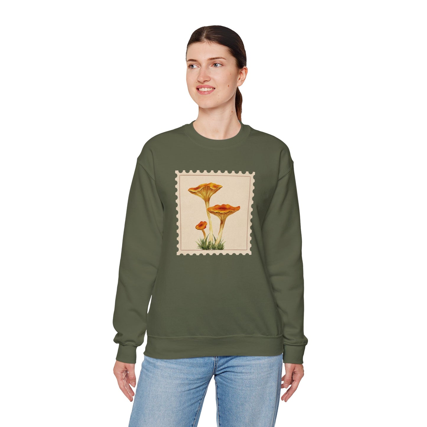 Vintage Floral Crewneck Sweatshirt, Cozy Fall Wear, Unisex Gift, Mushroom Art Apparel, Nature Lover Outfit, Comfy Mushroom Crewneck, Vintage Style