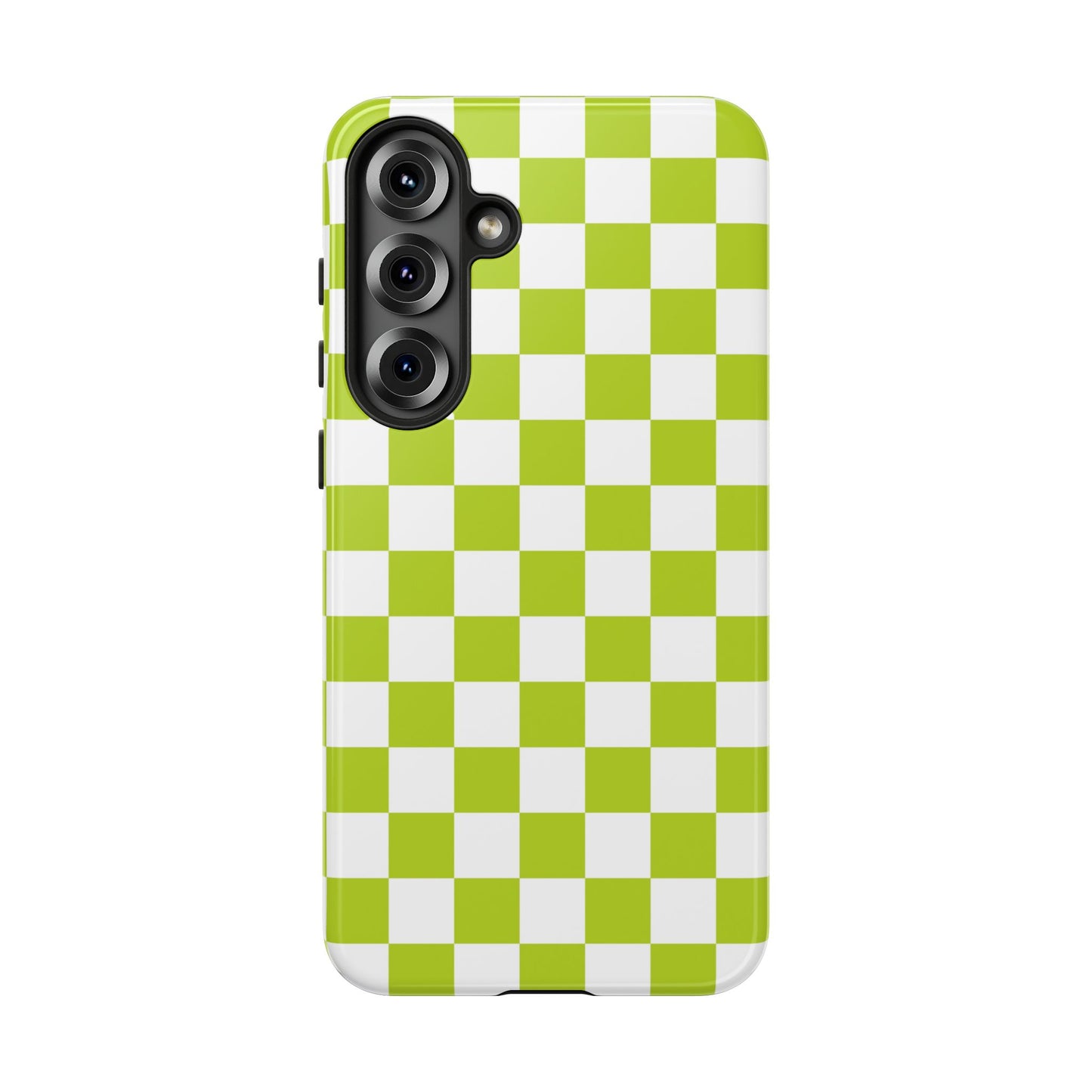 Lively Checker Pattern Phone Case | Tough Cases, Green Checkered Design, Unique Cell Phone Cover, Trendy Accessory, Gift Idea