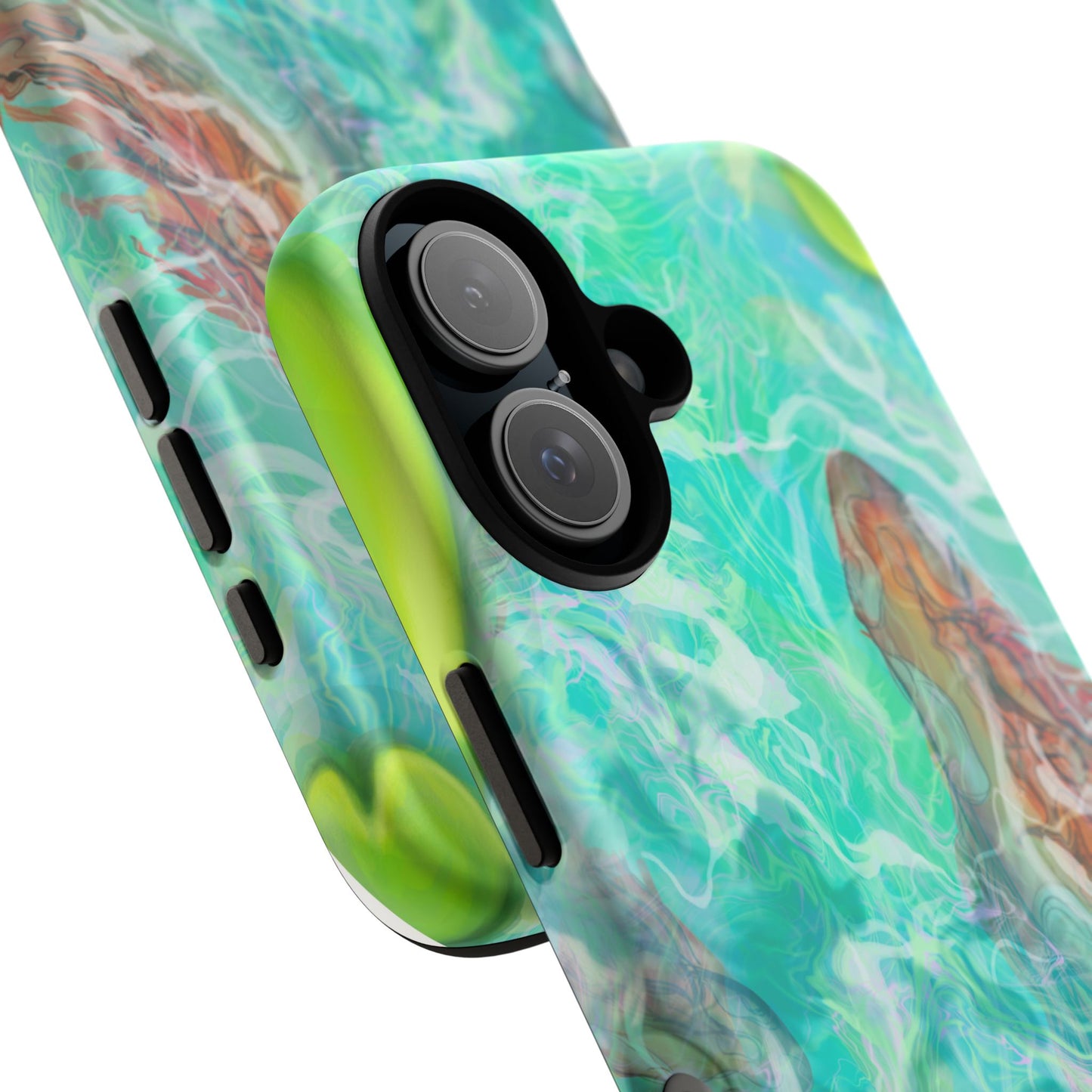 Watercolor Phone Case, Nature Lover Gift, Tough Phone Cover, Phone Accessory, Unique Design for Spring/Summer, Lily Pad, Fish Pond