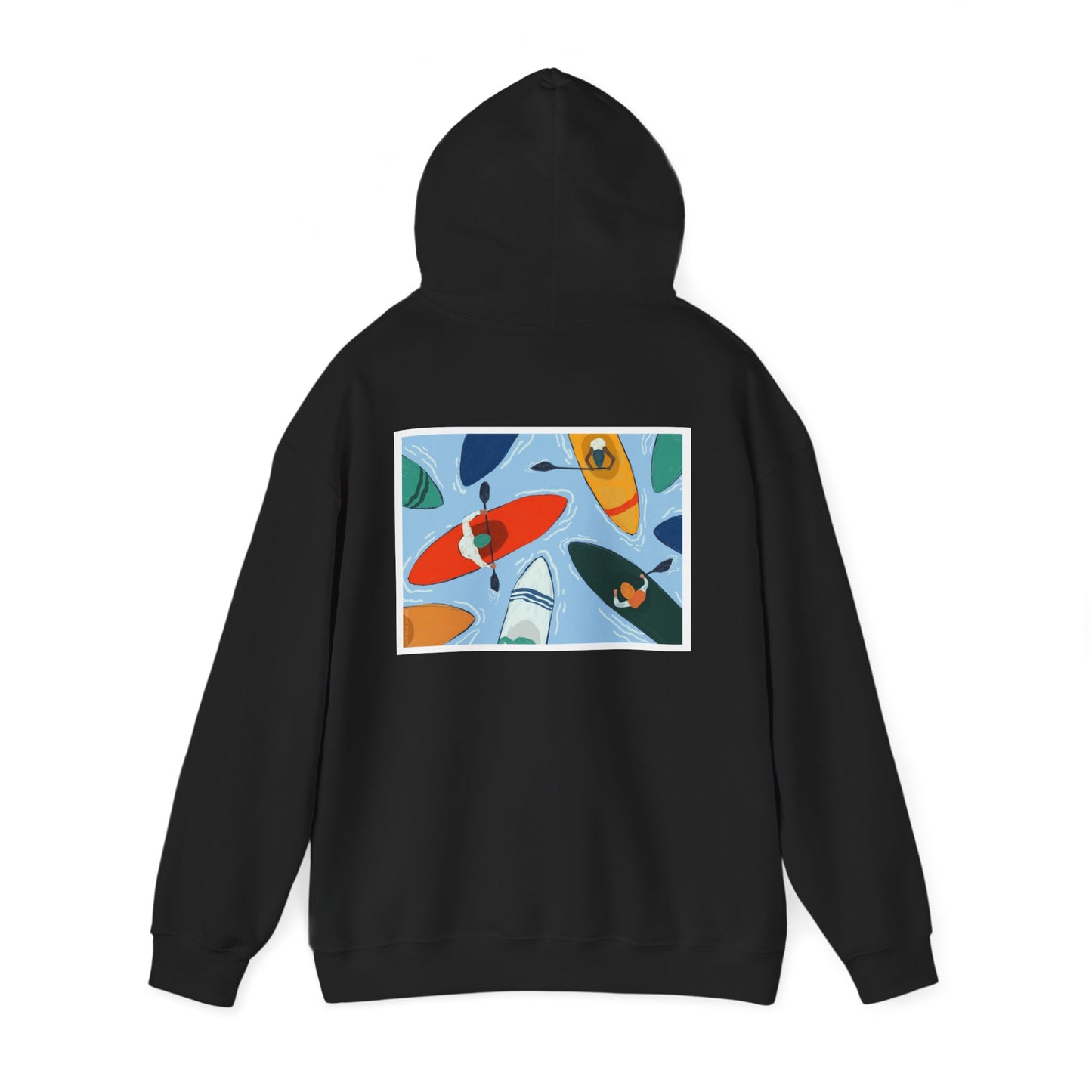 Serene Adventure Hoodie with Lotus Design, Eco-Friendly Sweatshirt for Outdoors, Yoga, Surfing, Beach Days, Mindfulness, Gift for Her, Gift for Him, Kayak Sweatshirt, Outdoor Designs