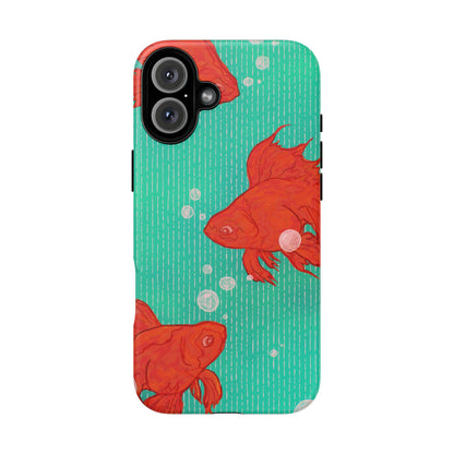 Vibrant Goldfish Phone Case, Colorful iPhone Cover, Ocean Vibe Accessory, Unique Gift for Fish Lovers, Cute Phone Cases