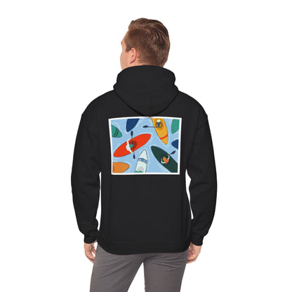 Serene Adventure Hoodie with Lotus Design, Eco-Friendly Sweatshirt for Outdoors, Yoga, Surfing, Beach Days, Mindfulness, Gift for Her, Gift for Him, Kayak Sweatshirt, Outdoor Designs