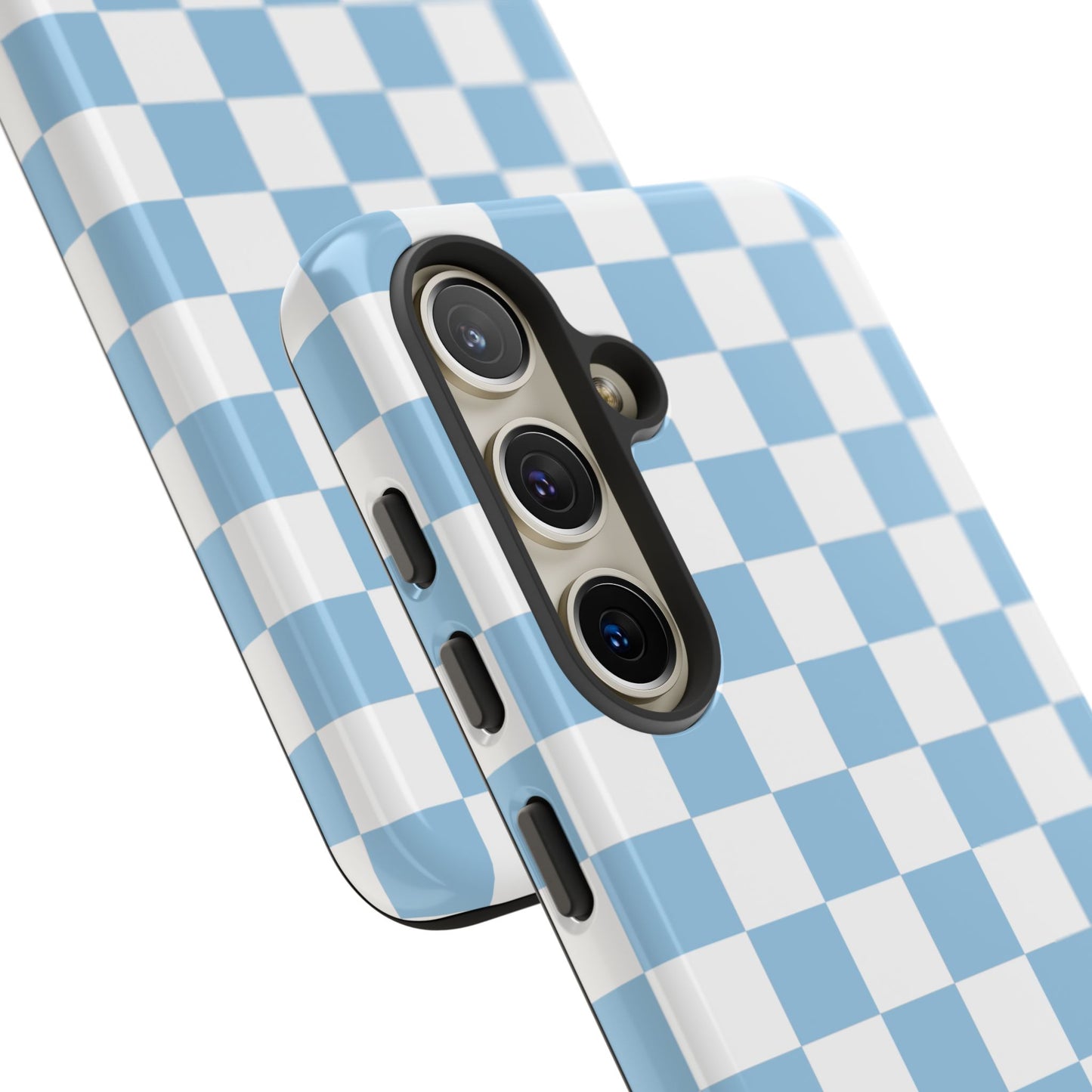 Blue Checkered Phone Case, Tough Phone Cover, Stylish Mobile Protector, Unique Gift for Him/Her, Trendy Accessories for Holidays
