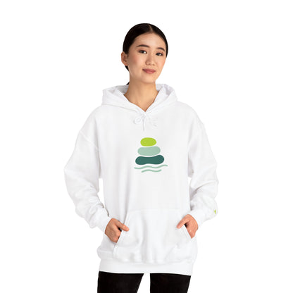 Serene Stacked Stones Hoodie, Unisex Sweatshirt for Mindfulness, Cozy Layer for Relaxation, Gift for Yoga Lovers, Perfect for Meditation