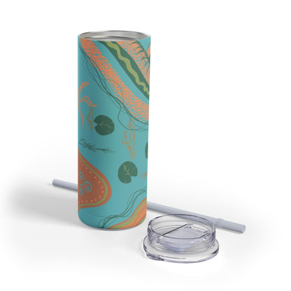 Vibrant Skinny Tumbler, Colorful Drinkware, Reusable Travel Mug, Eco-friendly Gift, Summer Hydration Cup, Stylish Beverage Container