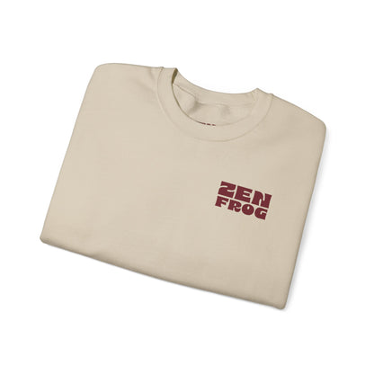 Zen Frog Unisex Crewneck Sweatshirt, Cozy Casual Wear, Perfect for Relaxation, Gifts for Nature Lovers, Spring Fashion