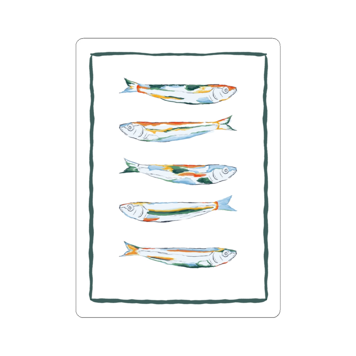 Artistic Fish Kiss-Cut Stickers, Ocean Decor, Laptop Stickers, Unique Gift, Aquatic Aesthetic, Watercolor Design, Cute Stickers, Fish Sticker, Quirky Fun Stickers