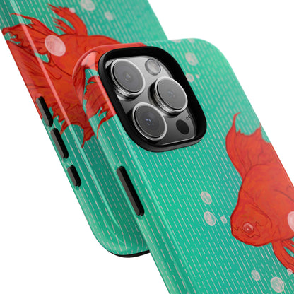 Vibrant Goldfish Phone Case, Colorful iPhone Cover, Ocean Vibe Accessory, Unique Gift for Fish Lovers, Cute Phone Cases
