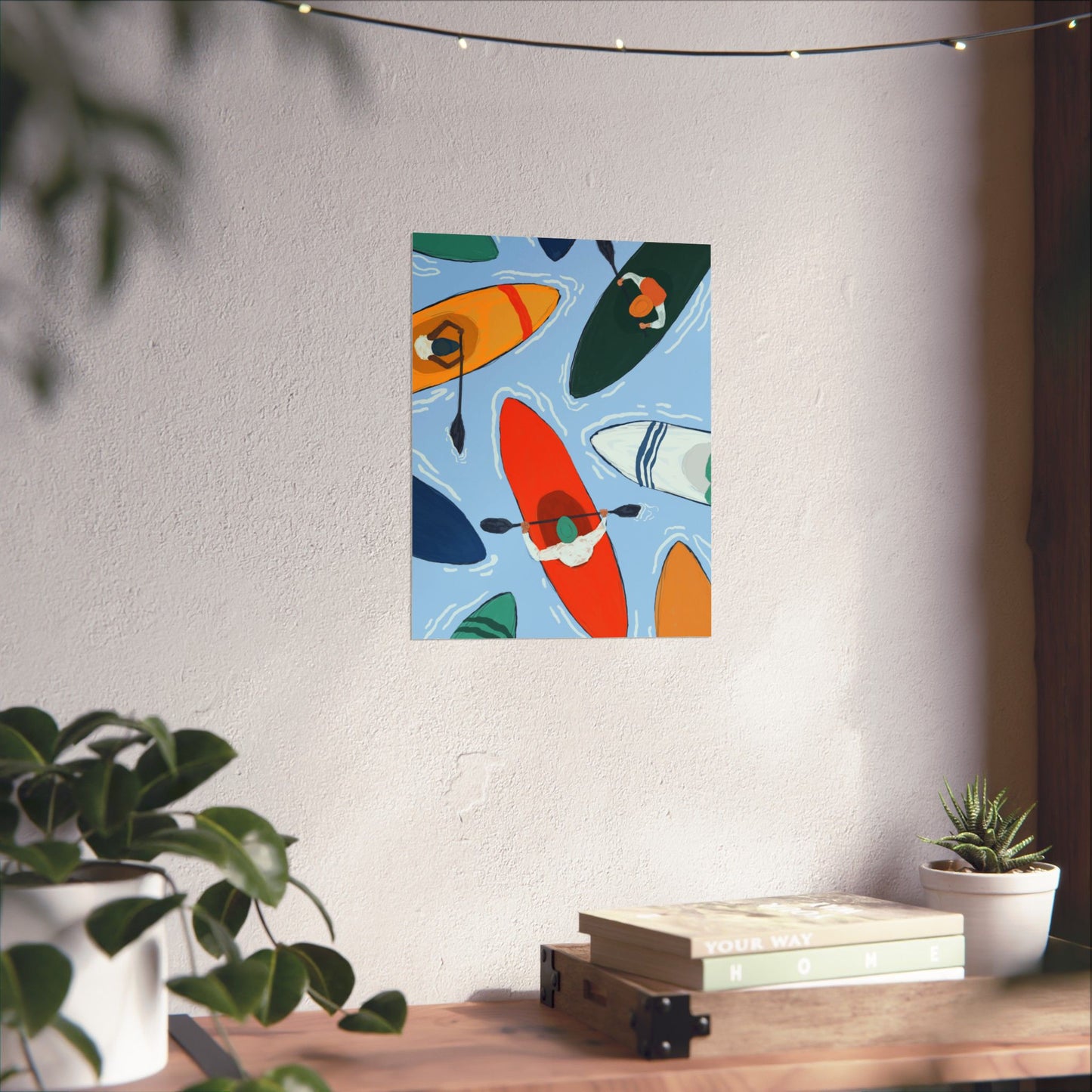 Kayaking Adventure Poster, Water Sports Wall Art, Nautical Home Decor, Gift for Him/Her, Summer Vibes