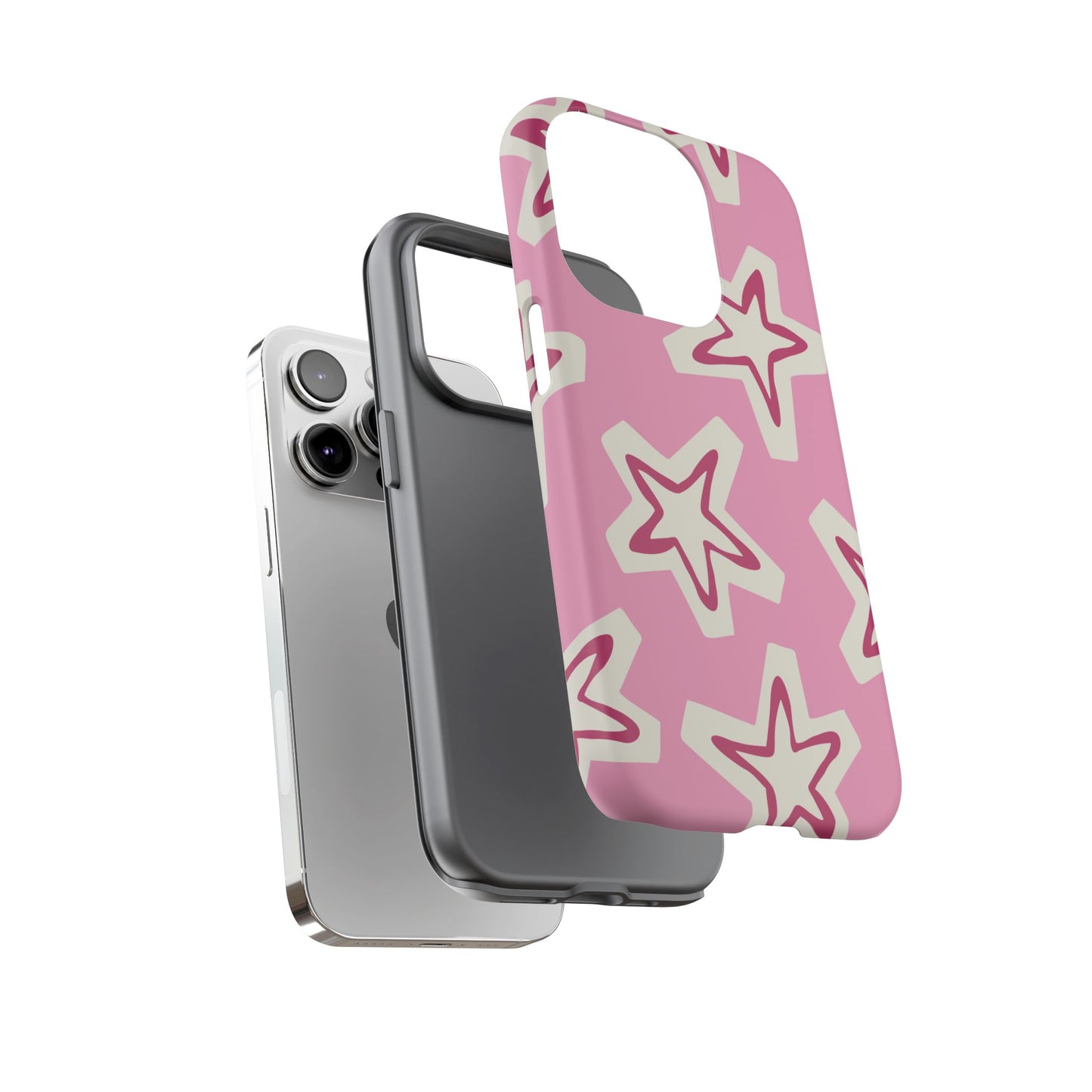 Starry Pink Phone Case | Tough Cases for Trendy Protection, Cute Gift, Fun Design, Holiday Match, Everyday Use