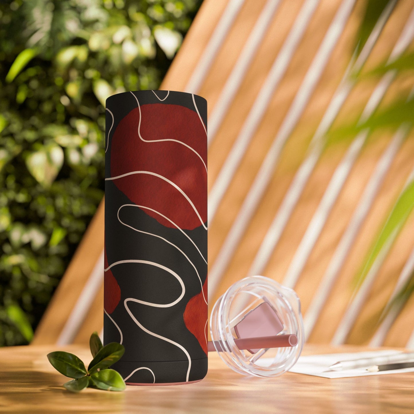 Stylish Matte Tumbler with Abstract Design, Perfect for Gifts, Travel, Coffee Lovers, Home Decor, and Reusable Drinkware