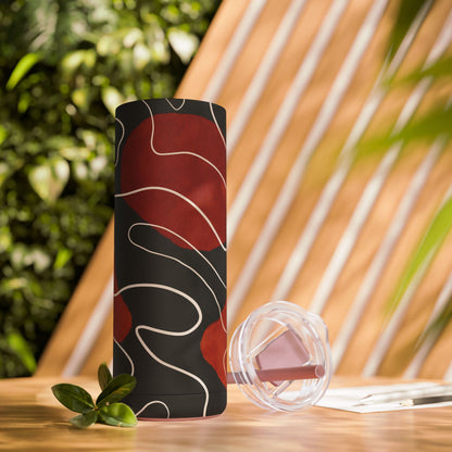 Stylish Matte Tumbler with Abstract Design, Perfect for Gifts, Travel, Coffee Lovers, Home Decor, and Reusable Drinkware