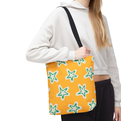 Starry Yellow Tote Bag | Stylish Grocery Tote, Eco-Friendly Bag, Beach Bag, Weekend Getaway, Custom Design