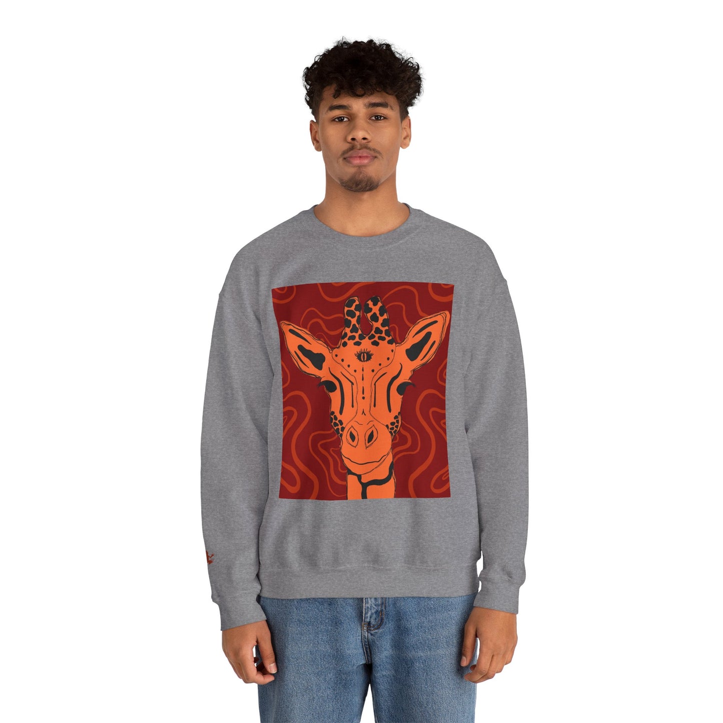 Giraffe Art Crewneck Sweatshirt, Cozy Giraffe Sweatshirt, Animal Lover Gift, Unique Sweatshirt for Friends, Cute Animal Apparel