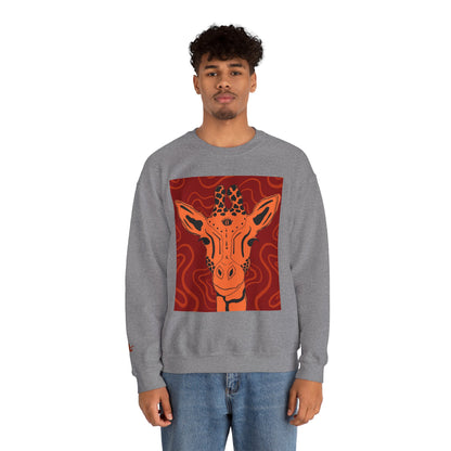 Giraffe Art Crewneck Sweatshirt, Cozy Giraffe Sweatshirt, Animal Lover Gift, Unique Sweatshirt for Friends, Cute Animal Apparel