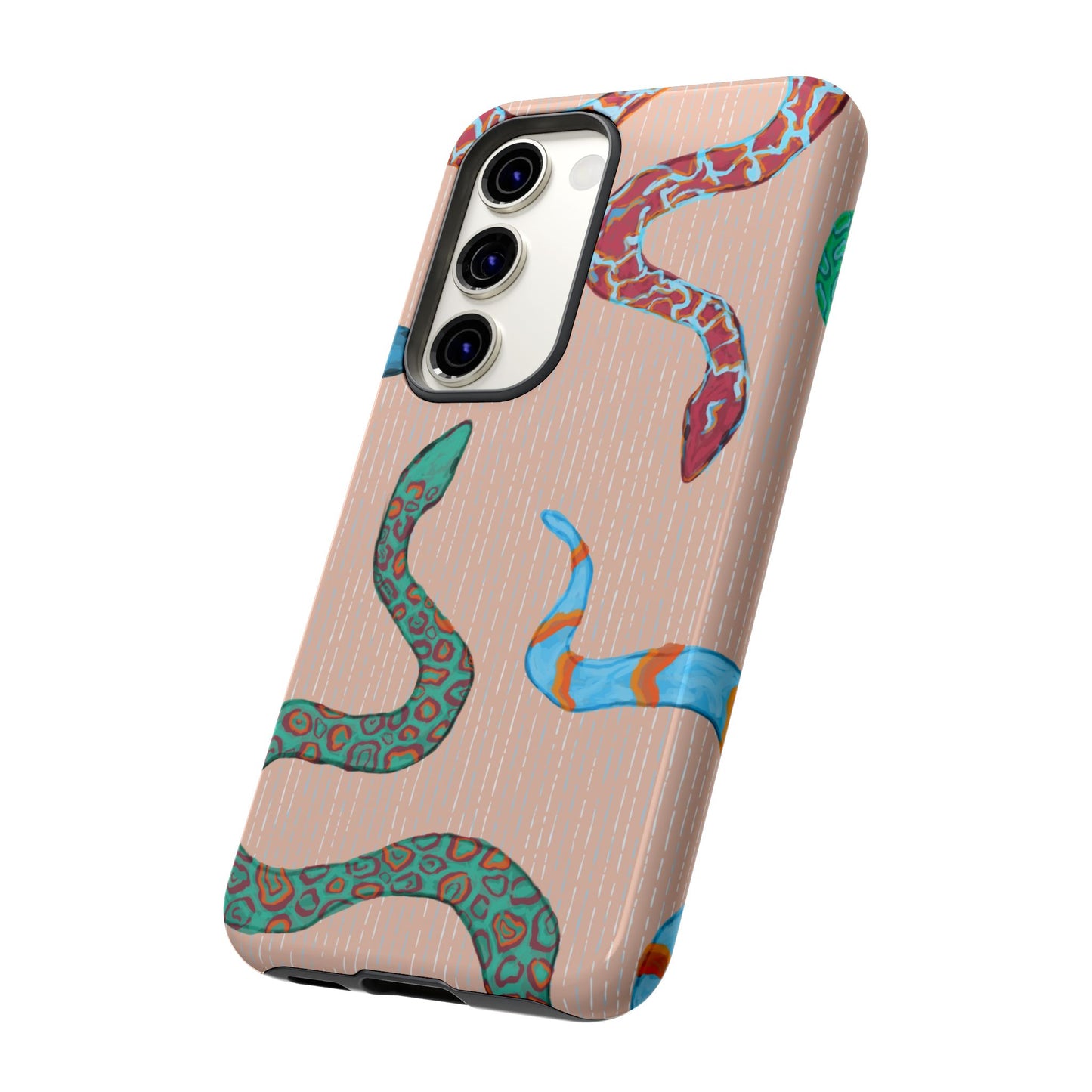 Colorful Snake Phone Case, Tough Phone Case, Unique Phone Cover, Animal Print Case, Gifts for Her, Trendy Accessories