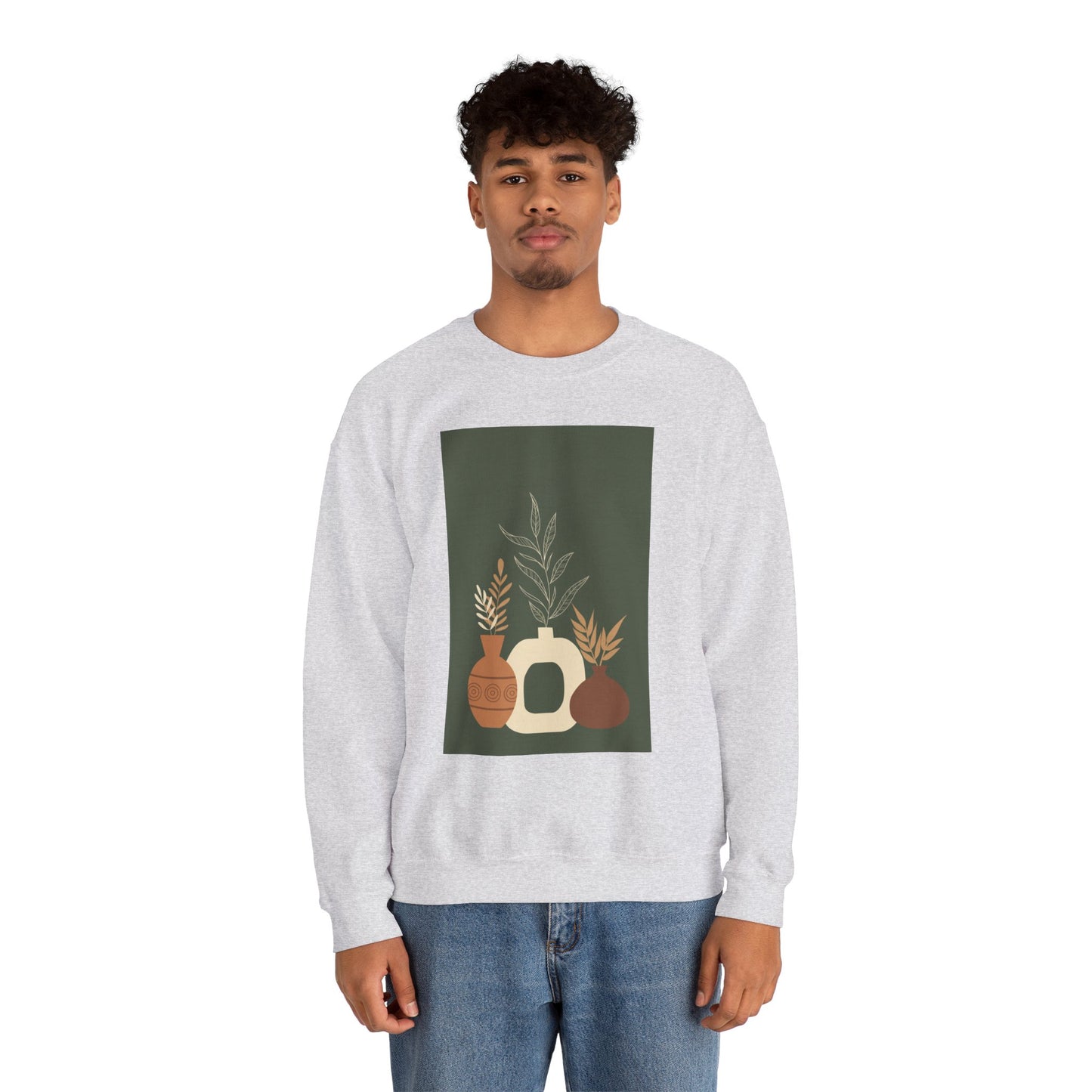 Fall-Inspired Botanical Crewneck Sweatshirt, Cozy Sweatshirt for Women, Warm Unisex Sweater, Autumn Gift,  Plant Lover Apparel