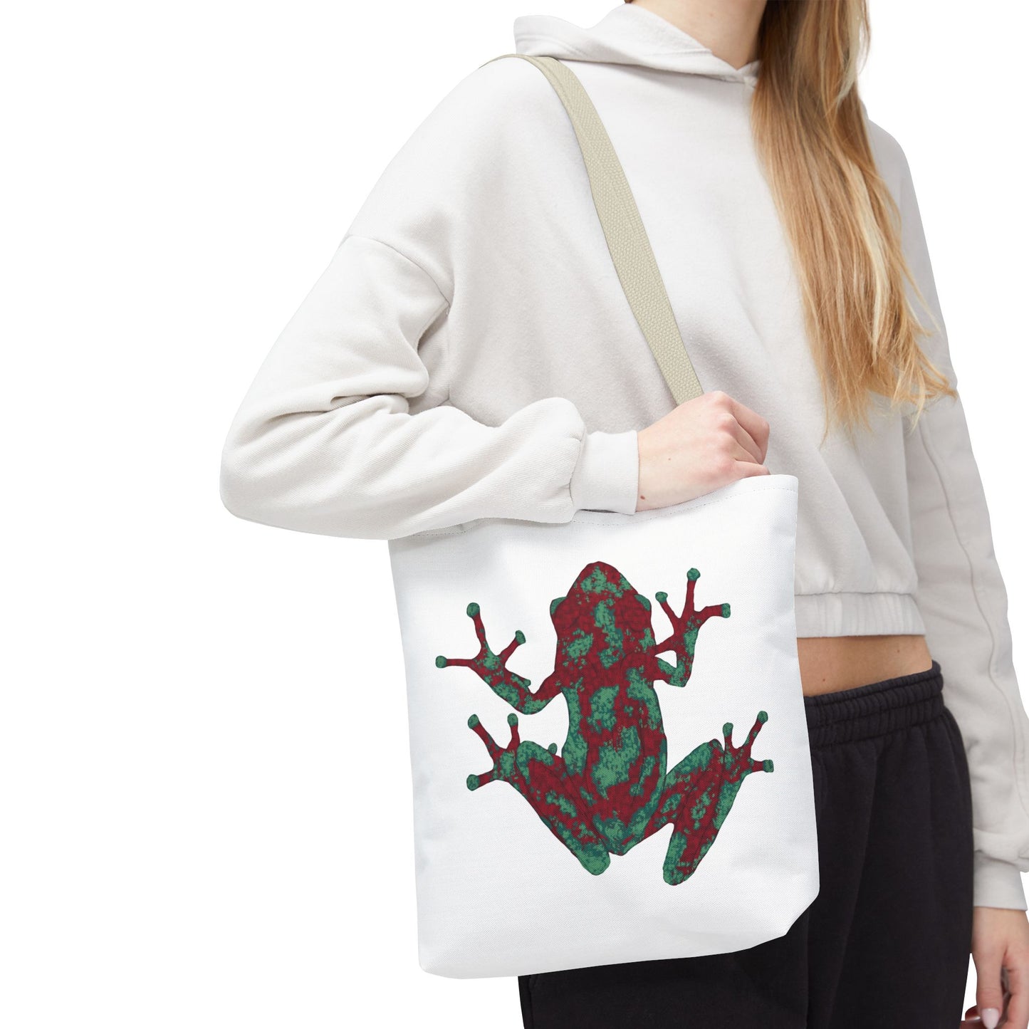 Frog Art Tote Bag, Eco-Friendly Shopping Bag, Nature Lover Gift, Stylish Reusable Tote, Unique Animal Print Purse