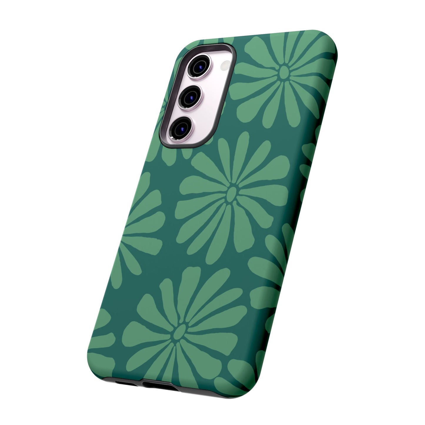 Stylish iPhone Case, Floral Phone Cover, Tough Phone Cases, Green Daisy Design, Unique Gift for Her, Spring Accessories