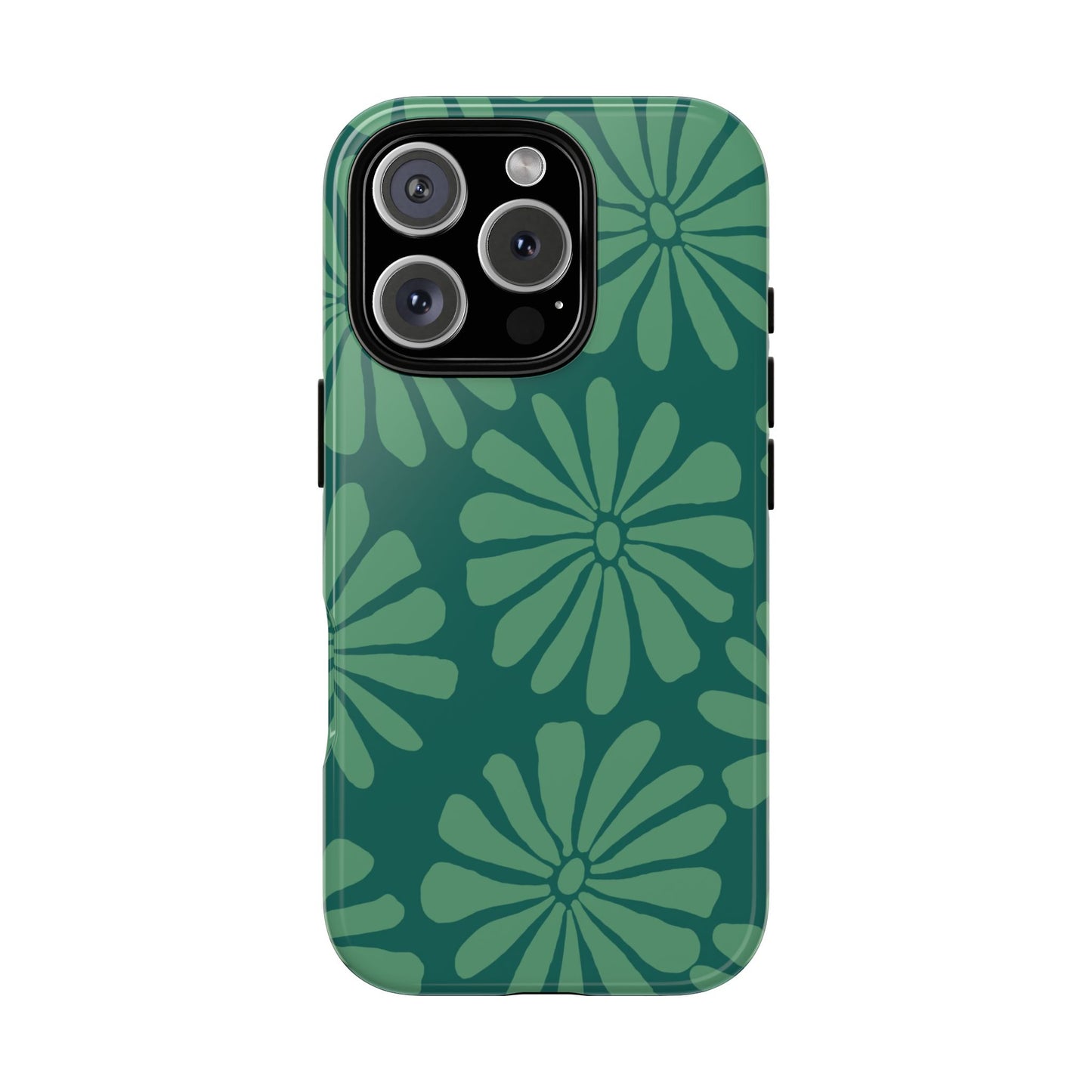 Stylish iPhone Case, Floral Phone Cover, Tough Phone Cases, Green Daisy Design, Unique Gift for Her, Spring Accessories