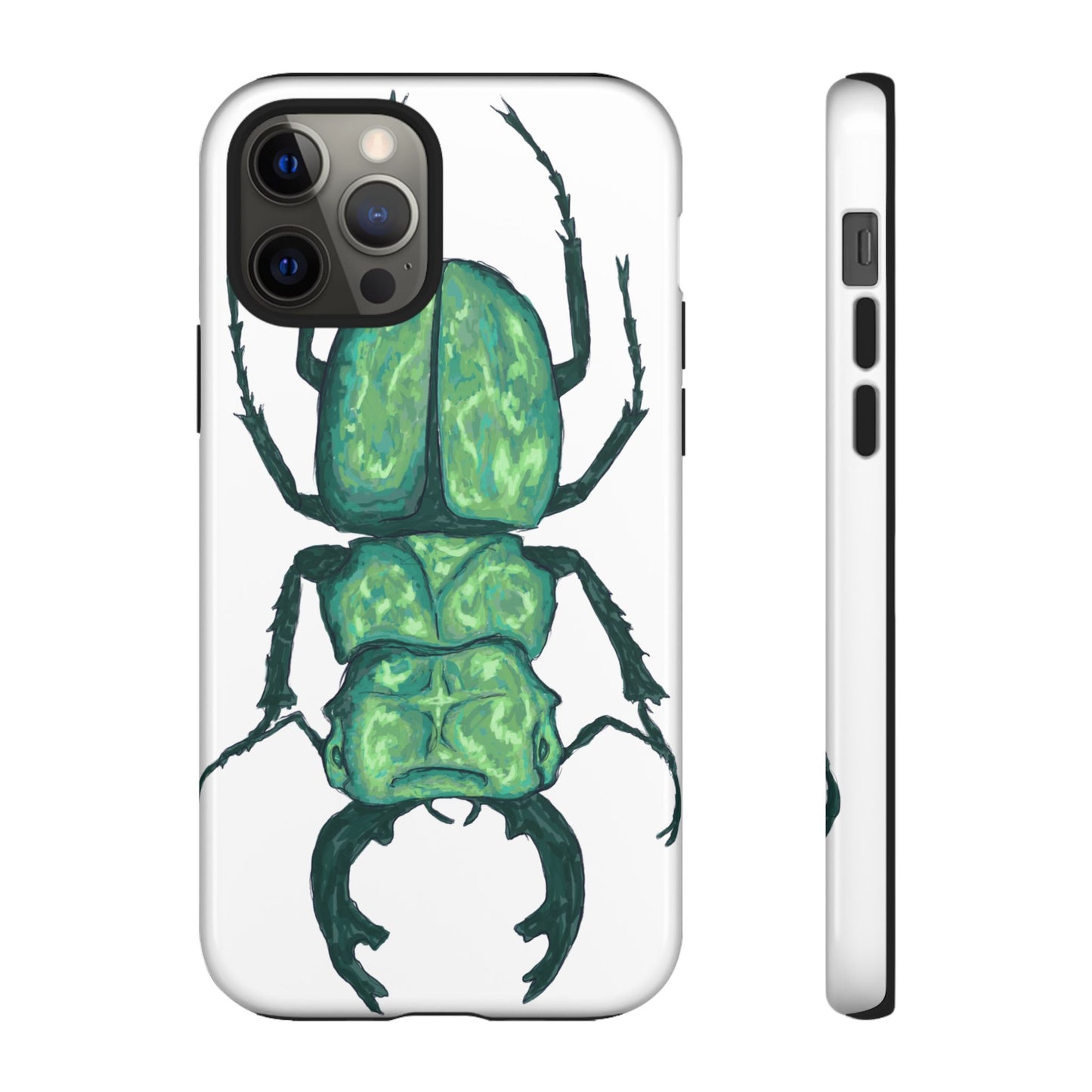 Green Beetle Phone Case - Tough Cases, Insect Lover Gift, Nature Lover Accessory, Unique Phone Cover, Eco-Friendly Design